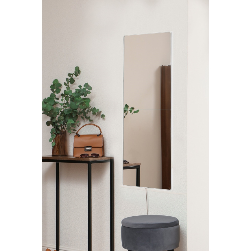 LED Fali tükör világítással RECTANGULAR 80x20 cm fehér