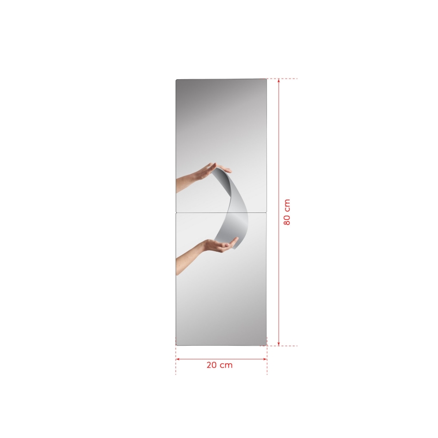 LED Fali tükör világítással RECTANGULAR 80x20 cm fehér