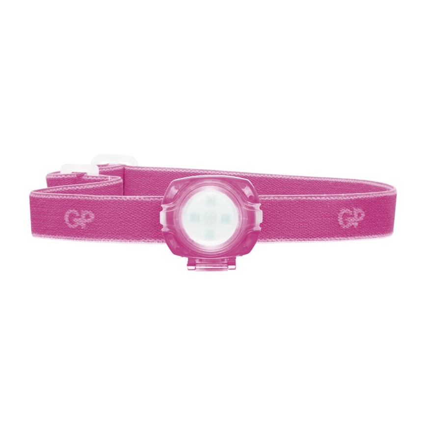 LED Fejlámpa GP EVERYBODY 4xLED/2×CR2025 rózsaszín