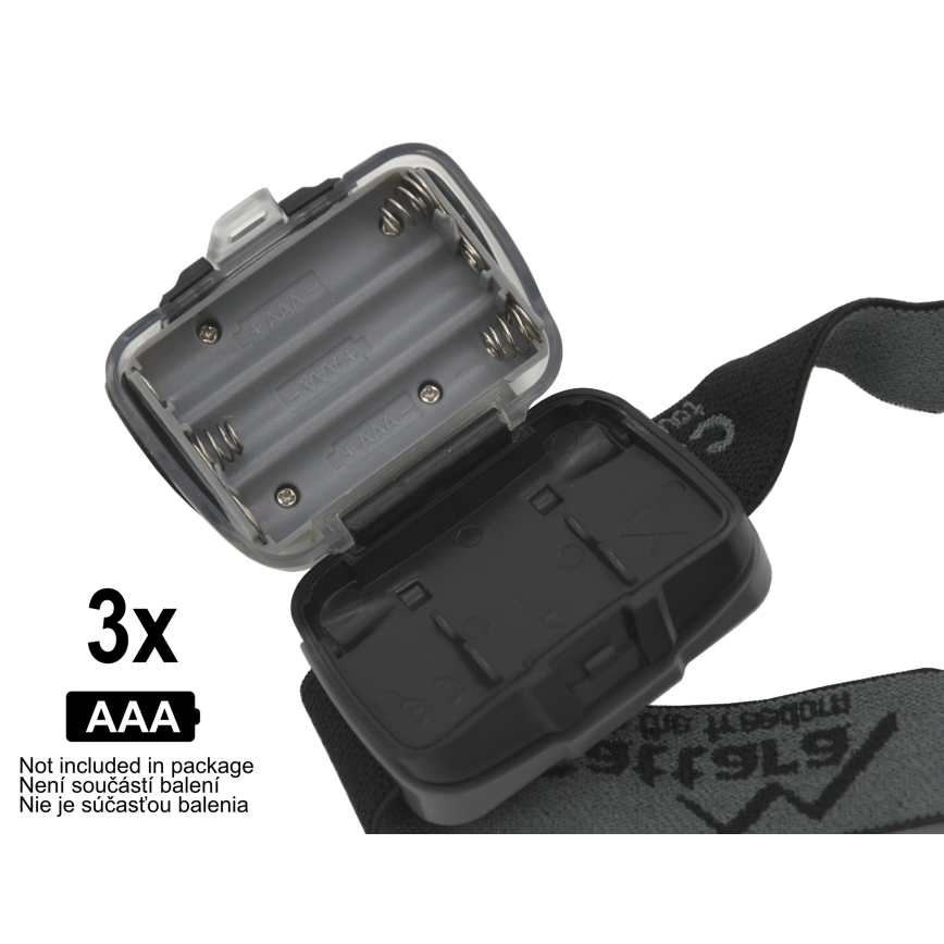 LED Fejlámpa LED/3xAAA fekete