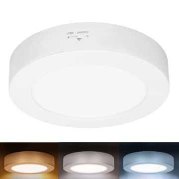 LED felületre szerelhető/beépíthető panel 2 az 1-ben LED/12W/230V 3000/4000/6000 K, átmérő 17 cm, IP54, fehér