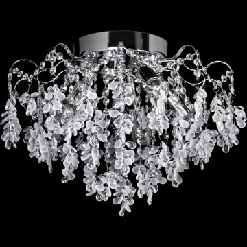 LED felületre szerelhető csillár 5xE27/60W/230V + 5xLED/3W átm. 50 cm fényes króm