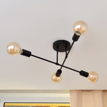 LED Felületre szerelhető csillár CAMBRIDGE 4xE27/8W/230V fekete