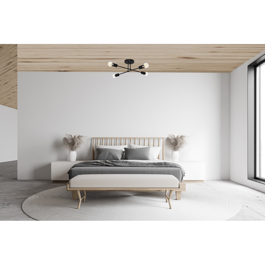 LED Felületre szerelhető csillár CAMBRIDGE 4xE27/8W/230V fekete