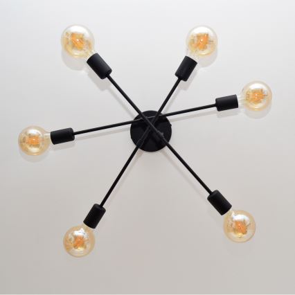 LED Felületre szerelhető csillár CAMBRIDGE 6xE27/8W/230V fekete