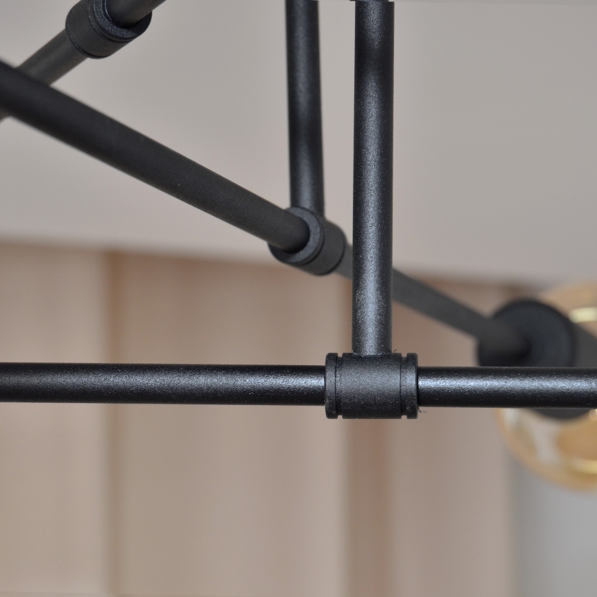 LED Felületre szerelhető csillár CAMBRIDGE 6xE27/8W/230V fekete