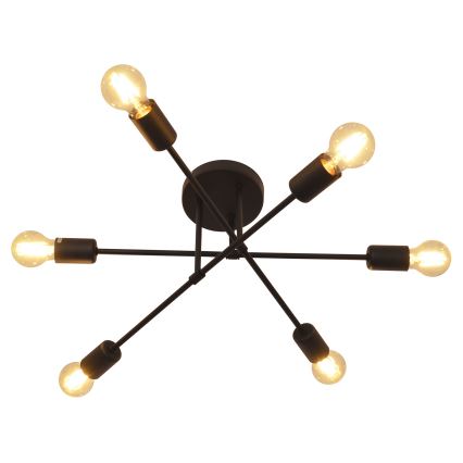 LED Felületre szerelhető csillár CAMBRIDGE 6xE27/8W/230V fekete