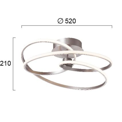 LED felületre szerelhető csillár CORT LED/40W/230V ezüstszínű