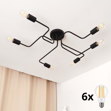 LED Felületre szerelhető csillár TUBE 6xE27/15W/230V