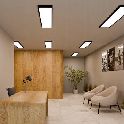 LED felületre szerelhető panel LED/60W/230V 30x120 cm fekete