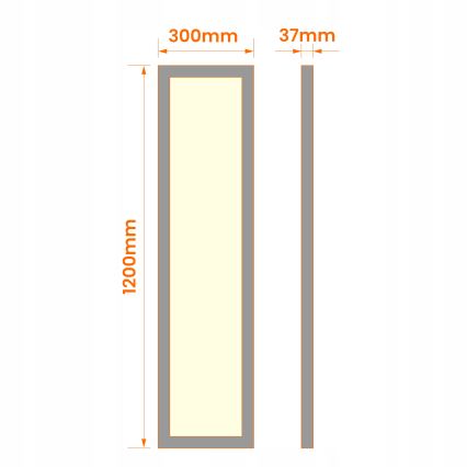 LED felületre szerelhető panel LED/60W/230V 30x120 cm fekete