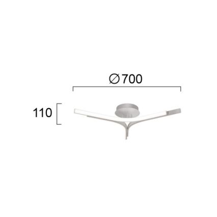 LED felületre szerelt csillár ALTA LED/30W/230V ezüstszínű