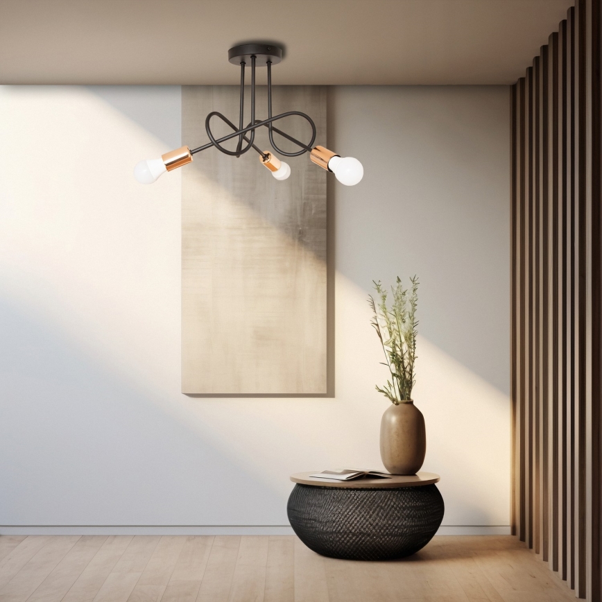 LED felületre szerelt csillár OXFORD 3xE27/15W/230V fekete