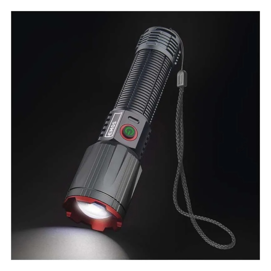 LED fém újratölthető zseblámpa LED/5V 3000 lm 5000 mAh IP43