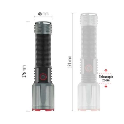 LED fém újratölthető zseblámpa LED/5V 3000 lm 5000 mAh IP43
