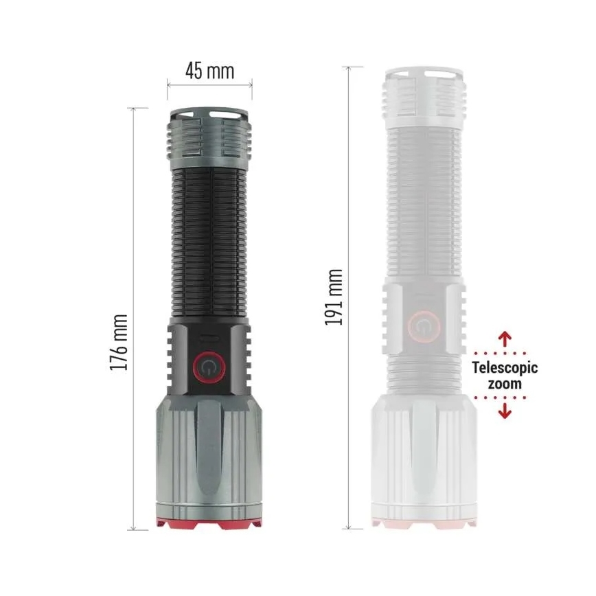 LED fém újratölthető zseblámpa LED/5V 3000 lm 5000 mAh IP43