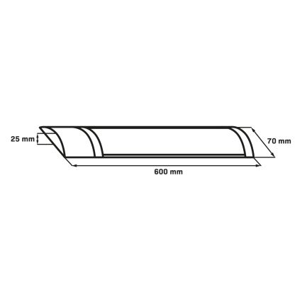 LED fénycsöves világítótest LED/18W/230V 4000K 60 cm fekete