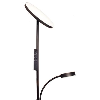 LED dimmelhető állólámpa NORA LED/25W/230V 2200/3000/4000K + LED/5W 3000K fekete + távirányító