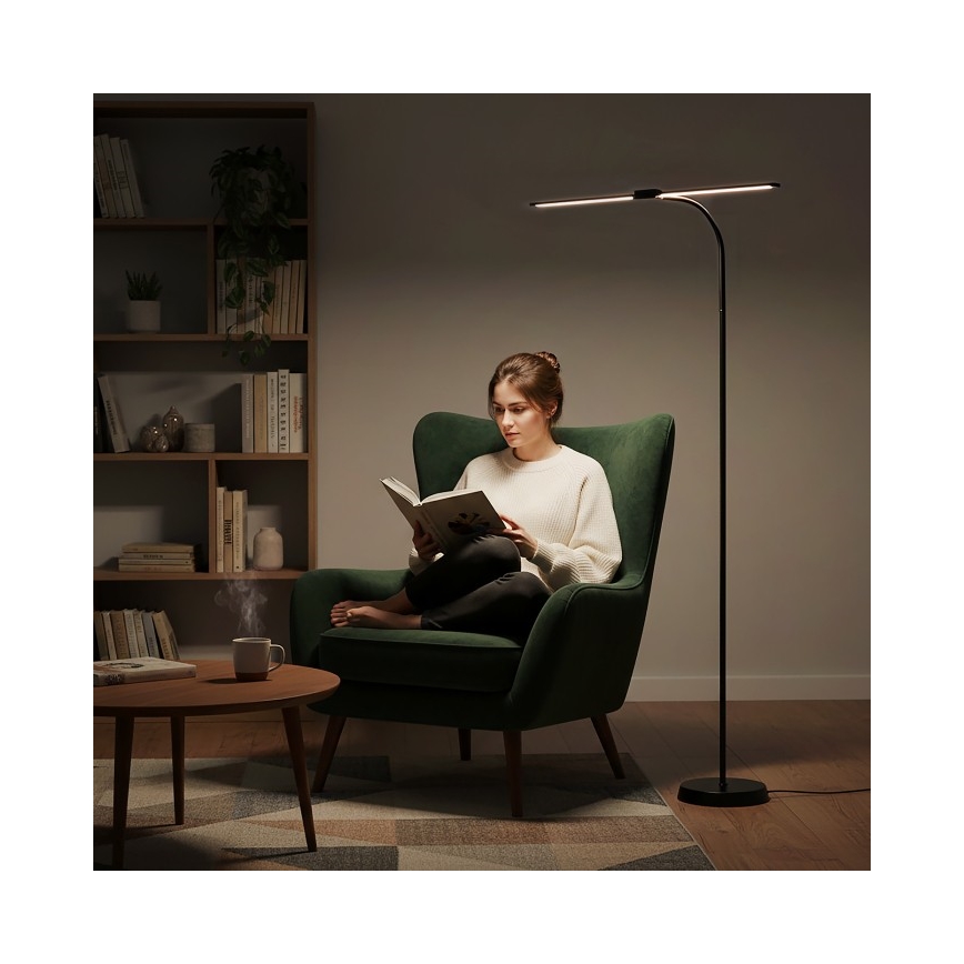 LED fényerőszabályozható állólámpa TEILO LED/14W/230V 3000/4000/6000K fekete