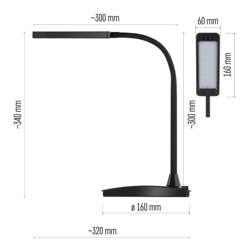 LED fényerőszabályozható asztali lámpa EDDY LED/6W/230V 3000/4500/6800K fekete