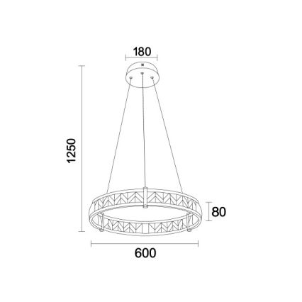 ENRIQUE LED fényerőszabályozható kristálycsillár kábeles függesztéssel LED/40W//230V 3000-6000K átmérő 60 cm + távirányító
