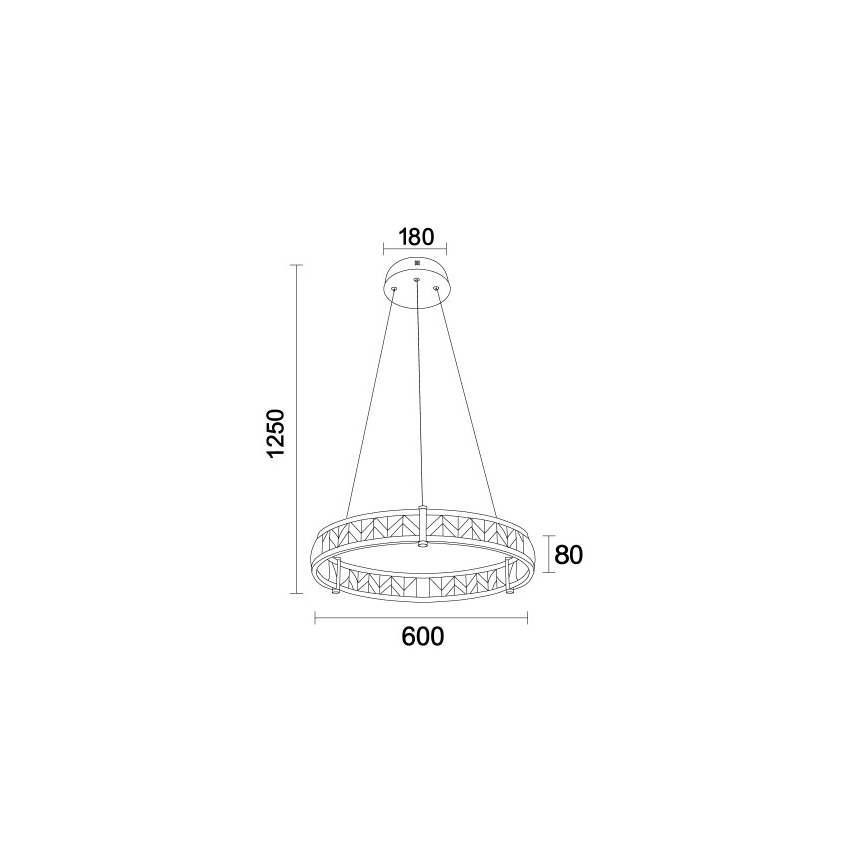 ENRIQUE LED fényerőszabályozható kristálycsillár kábeles függesztéssel LED/40W//230V 3000-6000K átmérő 60 cm + távirányító