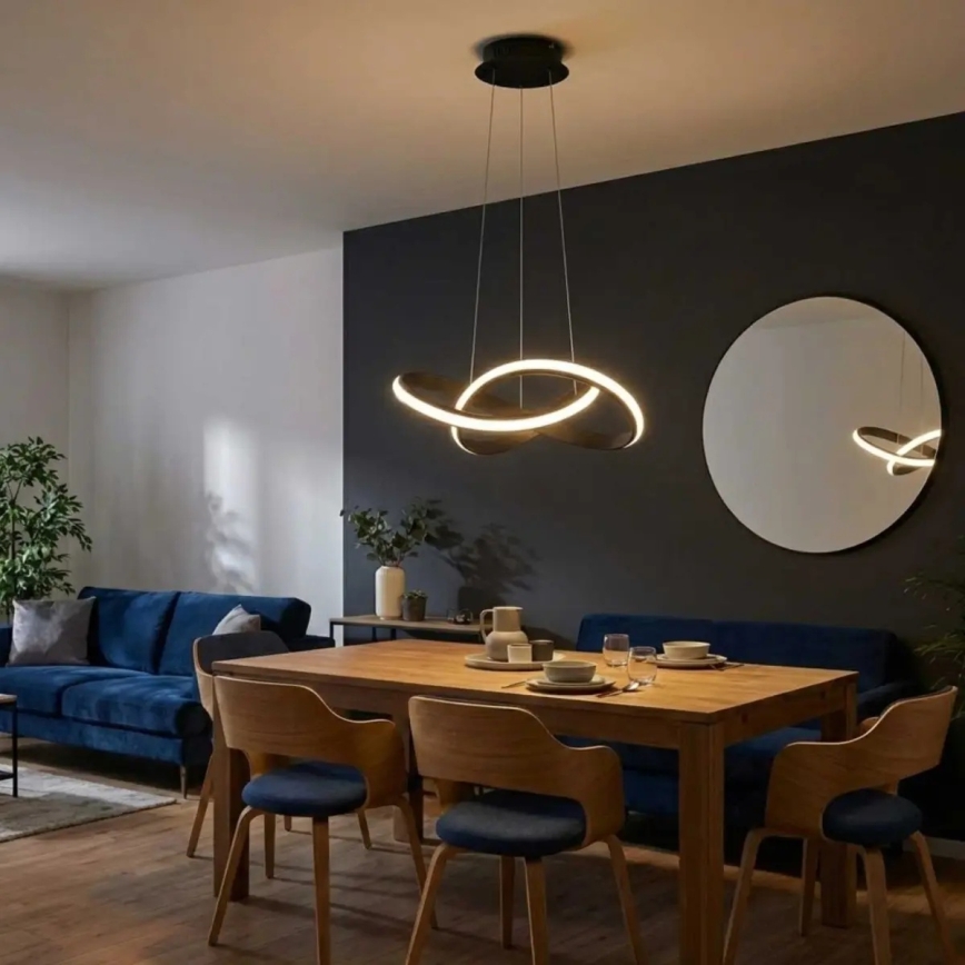 LED fényerőszabályozható drótkábeles csillár SALO LED/28W/230V 3000K fekete
