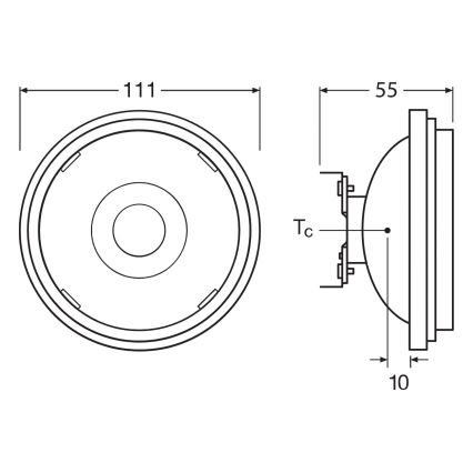 LED fényerőszabályozható izzó AR111 G53/7,2W/12V 1800-2700K 24° CRI 90 - Ledvance