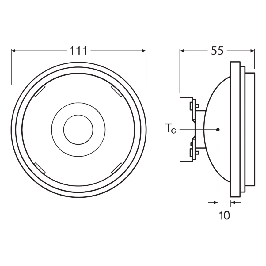 LED fényerőszabályozható izzó AR111 G53/7,2W/12V 1800-2700K 24° CRI 90 - Ledvance