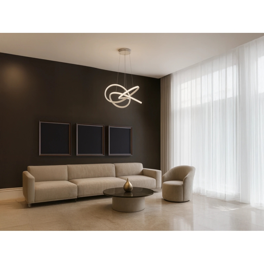 LED fényerőszabályozható csillár zsinóron LED/95W/230V 3000-6500K Ø57 cm + távirányító