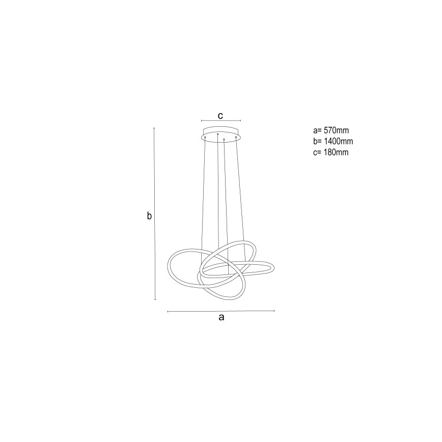 LED fényerőszabályozható csillár zsinóron LED/95W/230V 3000-6500K Ø57 cm + távirányító