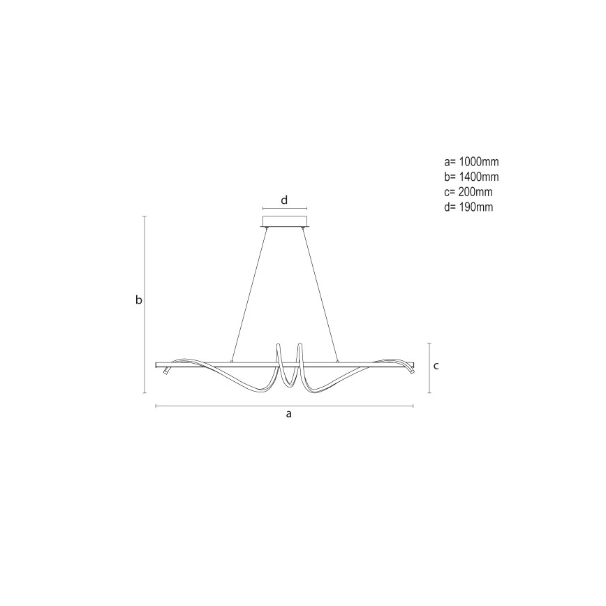 LED, fényerőszabályozható kábeles csillár LED/50W/230V 3000-6500K 100 cm + távirányítóval