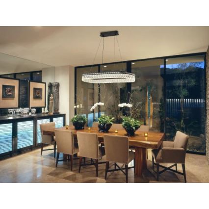 LED dimmelhető, kábelen függő THALIA kristálycsillár LED/50W/230V 3000-6000K + távirányító