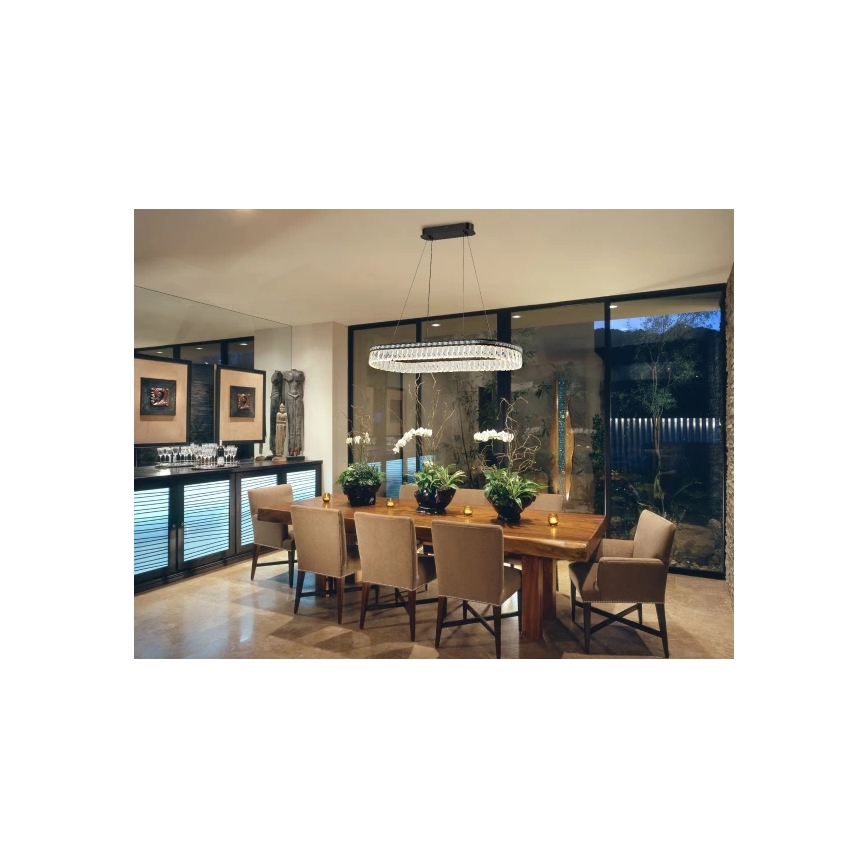 LED dimmelhető, kábelen függő THALIA kristálycsillár LED/50W/230V 3000-6000K + távirányító