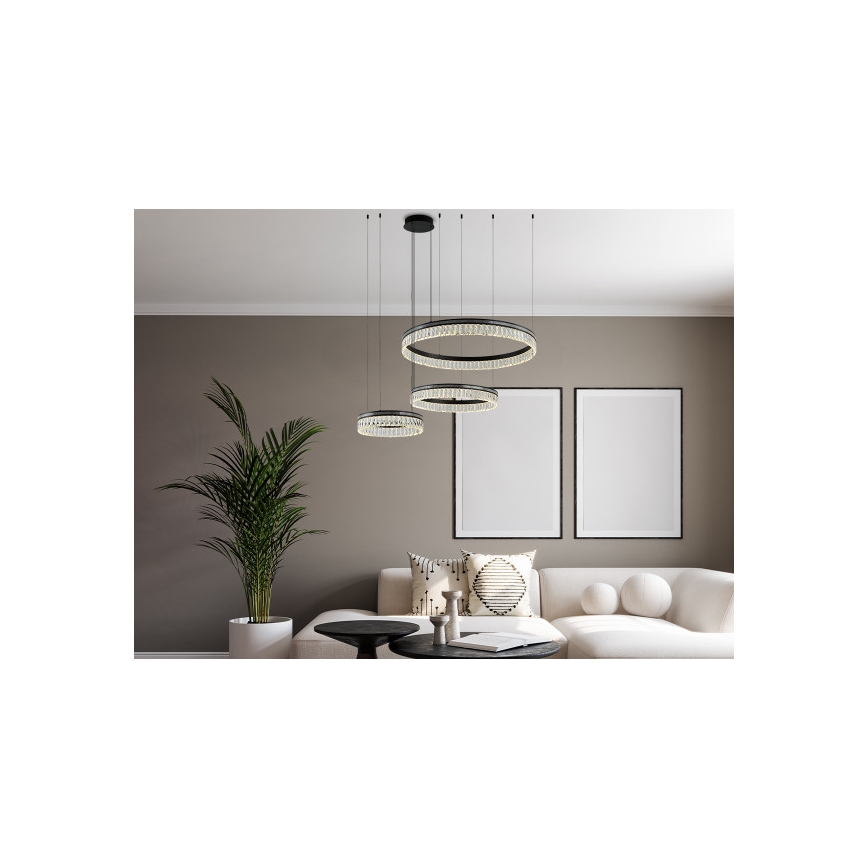 LED Fényerőszabályozható kristálycsillár kábeles felfüggesztéssel THALIA LED/120W/230V 3000-6000K + távirányító