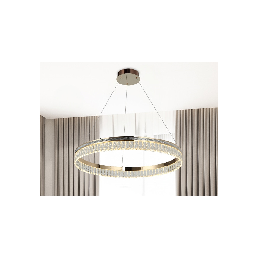 LED dimmelhető kristálycsillár kábelen függesztett THALIA LED/55W/230V 3000-6000K Ø 80 cm + távirányítóval