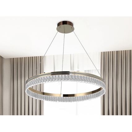 LED dimmelhető kristálycsillár kábelen függesztett THALIA LED/55W/230V 3000-6000K Ø 80 cm + távirányítóval