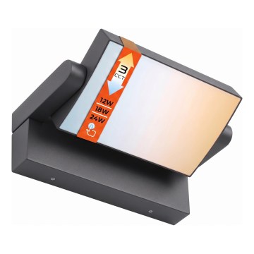 LED fényerőszabályozható kültéri fali lámpa LED/12/18/24W/230V 3000/4000/6500K IP54 fekete