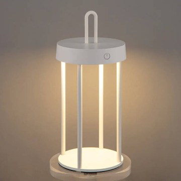 LED fényerőszabályozható kültéri újratölthető érintésvezérelt asztali lámpa GENTLE LED/1,5W/3,7V 3000 mAh IP44 fehér