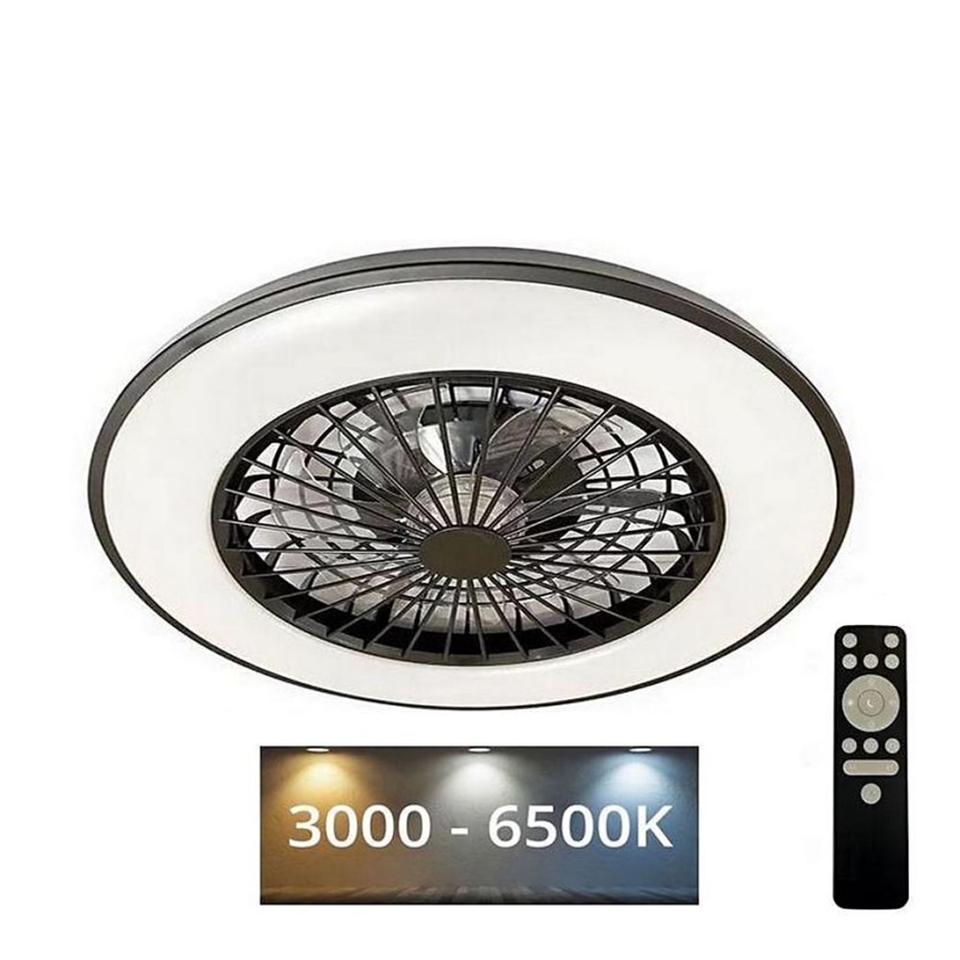 LED Fényerőszabályozható mennyezeti lámpa ventilátorral OPAL LED/48W/230V 3000-6500K + távirányító