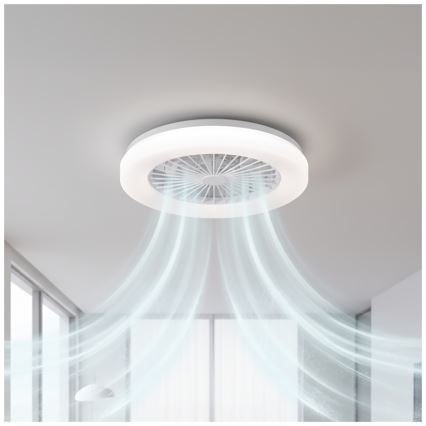 LED-es, fényerőszabályozható mennyezeti lámpa ventilátorral VENTELUX LED/24W/230V 3000/4000/6500K átm. 45 cm fehér + távirányító