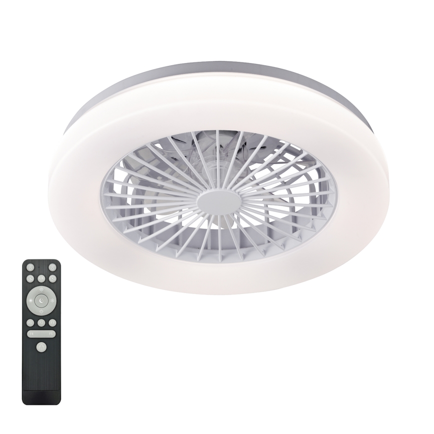 LED-es, fényerőszabályozható mennyezeti lámpa ventilátorral VENTELUX LED/24W/230V 3000/4000/6500K átm. 45 cm fehér + távirányító