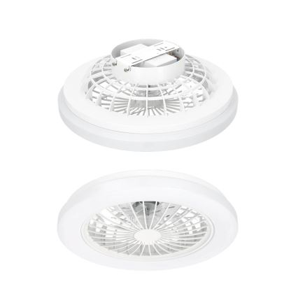 LED-es, fényerőszabályozható mennyezeti lámpa ventilátorral VENTELUX LED/24W/230V 3000/4000/6500K átm. 45 cm fehér + távirányító