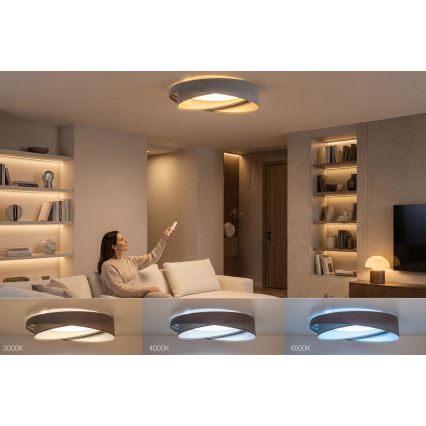 LED dimmelhető mennyezeti lámpa SMART GALAXY MODERN LED/24W/230V 3000-6500K Ø 55 cm szürke/ezüst + távirányító