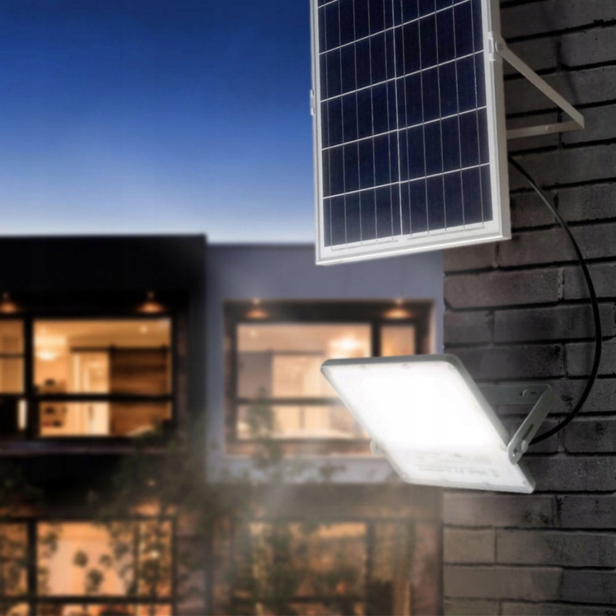 Dimmelhető napelemes LED reflektor LED/100W/3,2V 5000K 10500 mAh IP65 fekete + távirányító