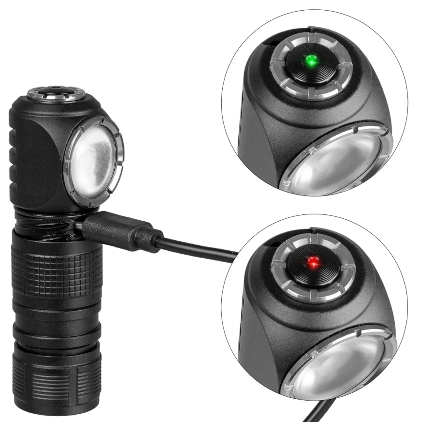 Fényerőszabályozható, újratölthető LED fejlámpa piros fénnyel — 3 az 1-ben LED/10W/5V IP66 500 lm 800 mAh