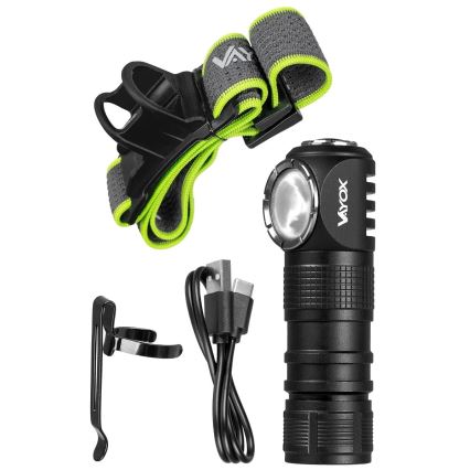 Fényerőszabályozható, újratölthető LED fejlámpa piros fénnyel — 3 az 1-ben LED/10W/5V IP66 500 lm 800 mAh