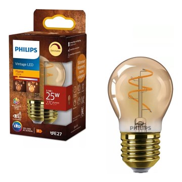 LED fényerőszabályozható VINTAGE Philips P45 izzó E27/3,1W/230V 2200K CRI 90