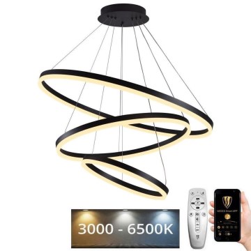 LED Fényerőszabályzós csillár kábellel LED/125W/230V 3000-6500K átm. 80 cm + távirányító