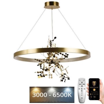 LED Fényerőszabályzós csillár kábelre LED/55W/230V 3000-6500K arany + távirányító